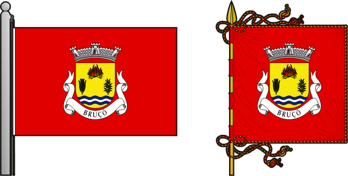 Bandeira e estandarte da freguesia de Bruçó - Bruçó civil parish, flag and banner Bandeira e estandarte da freguesia de Bruçó - Bruçó civil parish, flag and banner