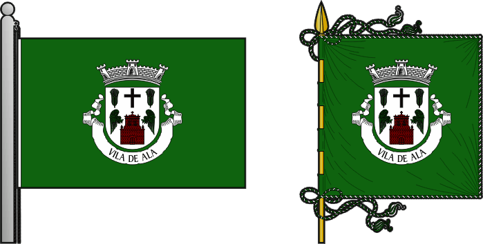 Bandeira e estandarte da freguesia de Vila de Ala - Vila de Ala civil parish, flag and banner