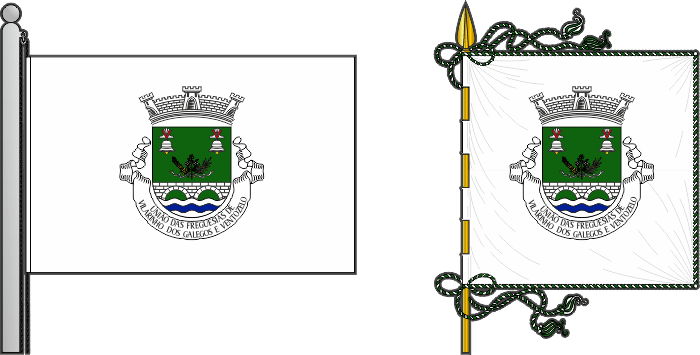 Bandeira e estandarte da União das freguesias de Vilarinho dos Galegos e Ventozelo - Vilarinho dos Galegos and Ventozelo civil parishes union flag and banner