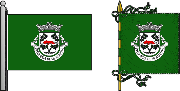 Bandeira e estandarte da antiga freguesia da Mealhada - Mealhada former civil parish, flag and banner Bandeira e estandarte da antiga freguesia da Mealhada - Mealhada former civil parish, flag and banner