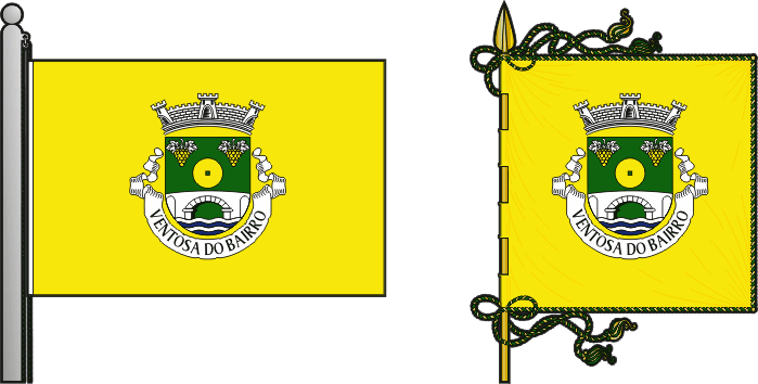 Bandeira e estandarte da antiga freguesia de Ventosa do Bairro - Ventosa do Bairro former civil parish, flag and banner