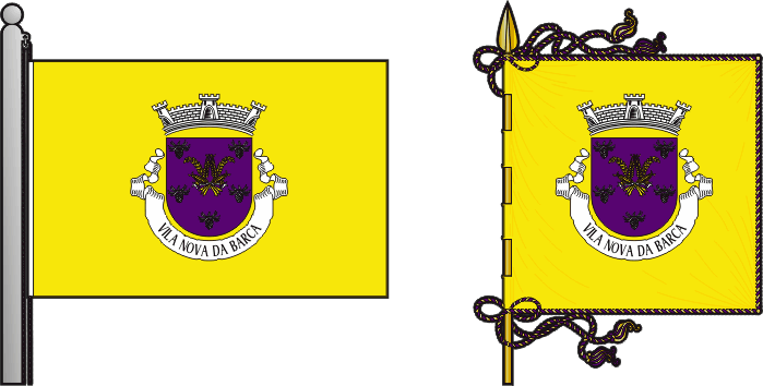 Bandeira e estandarte da antiga freguesia de Vila Nova da Barca - Vila Nova da Barca former civil parish, flag and banner