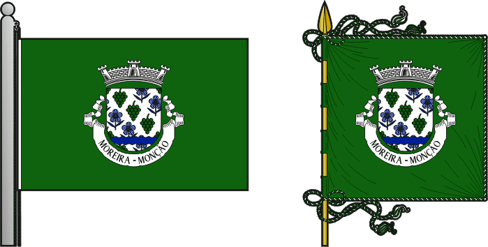 Bandeira e estandarte da freguesia de Moreira - Moreira civil parish, flag and banner Bandeira e estandarte da freguesia de Moreira - Moreira civil parish, flag and banner