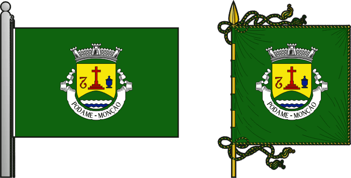 Bandeira e estandarte da freguesia de Podame - Podame civil parish, flag and banner Bandeira e estandarte da freguesia de Podame - Podame civil parish, flag and banner