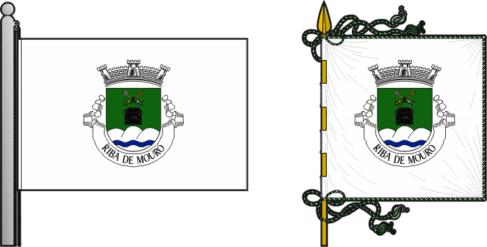 Bandeira e estandarte da freguesia de Riba de Mouro - Riba de Mouro civil parish, flag and banner Bandeira e estandarte da freguesia de Riba de Mouro - Riba de Mouro civil parish, flag and banner