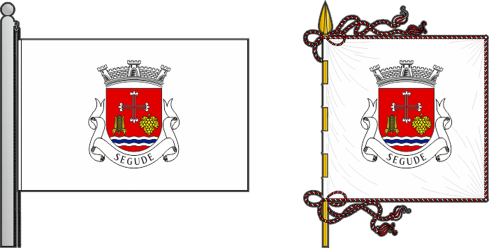 Bandeira e estandarte da freguesia de Segude - Segude civil parish, flag and banner