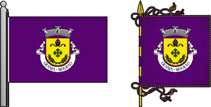 Bandeira e estandarte da freguesia de Granja - Granja civil parish, flag and banner