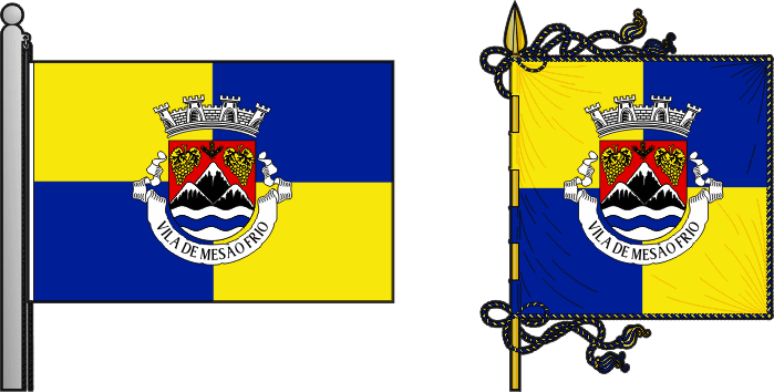 Bandeira e estandarte do Município de Mesão Frio - Mesão Frio municipal flag and banner