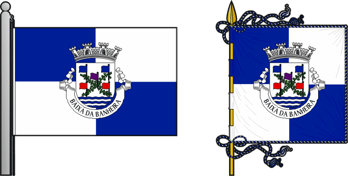Bandeira e estandarte da antiga freguesia da Baixa da Banheira - Baixa da Banheira former civil parish, flag and banner