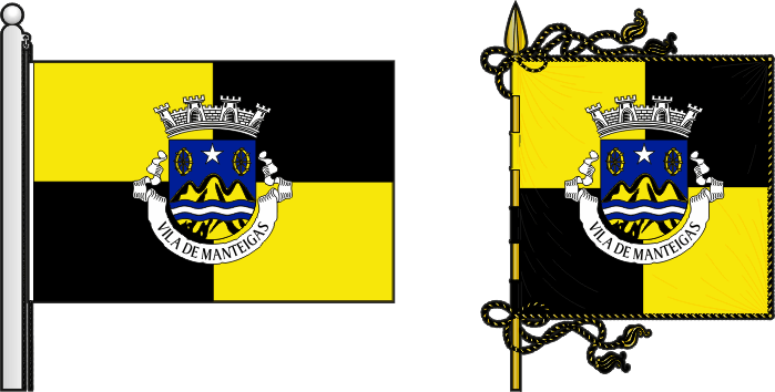 Bandeira e estandarte do Município de Manteigas - Manteigas municipal flag and banner