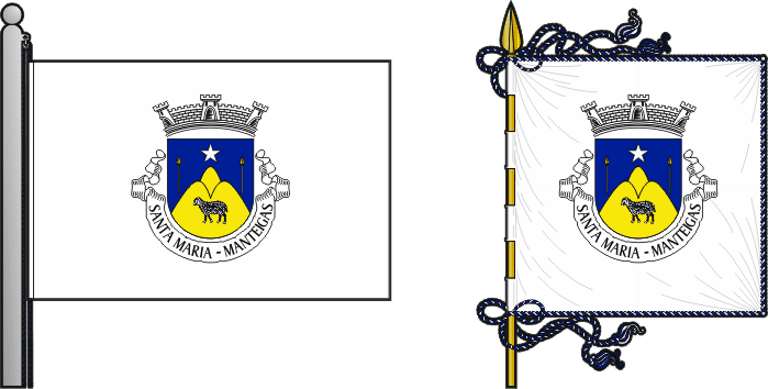 Bandeira e estandarte da freguesia de Manteigas (Santa Maria) - Manteigas (Santa Maria) civil parish, flag and banner