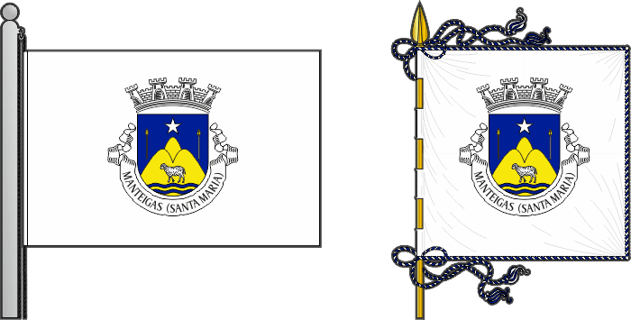 Bandeira e estandarte da freguesia de Manteigas (Santa Maria) - Manteigas (Santa Maria) civil parish, flag and banner