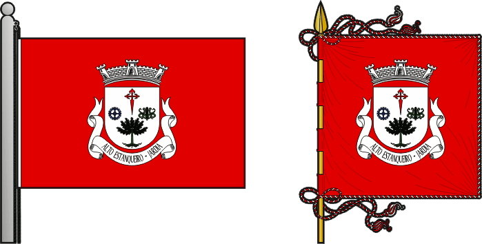 Bandeira e estandarte da antiga freguesia de Alto Estanqueiro-Jardia - Alto Estanqueiro-Jardia former civil parish, flag and banner Bandeira e estandarte da antiga freguesia de Alto Estanqueiro-Jardia - Alto Estanqueiro-Jardia former civil parish, flag and banner