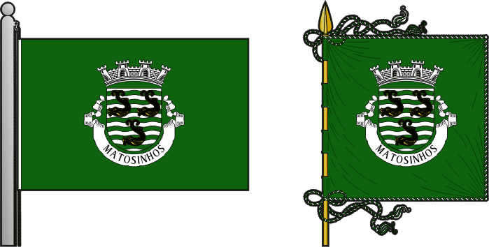 Bandeira e estandarte do Município de Matosinhos - Matosinhos municipal flag and banner Bandeira e estandarte do Município de Matosinhos - Matosinhos municipal flag and banner