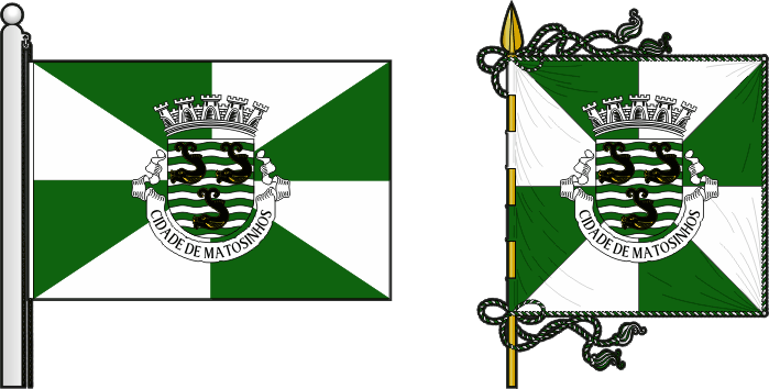 Bandeira e estandarte do Município de Matosinhos - Matosinhos municipal flag and banner Bandeira e estandarte do Município de Matosinhos - Matosinhos municipal flag and banner