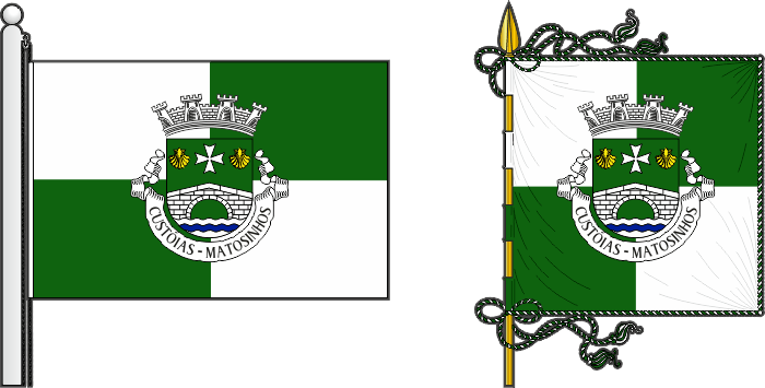 Bandeira e estandarte da antiga freguesia de Custóias - Custóias former civil parish, flag and banner Bandeira e estandarte da antiga freguesia de Custóias - Custóias former civil parish, flag and banner