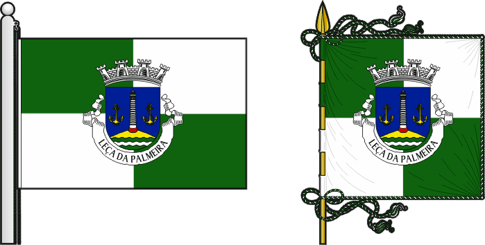 Bandeira e estandarte da antiga freguesia de Leça da Palmeira - Leça da Palmeira former civil parish, flag and banner Bandeira e estandarte da antiga freguesia de Leça da Palmeira - Leça da Palmeira former civil parish, flag and banner