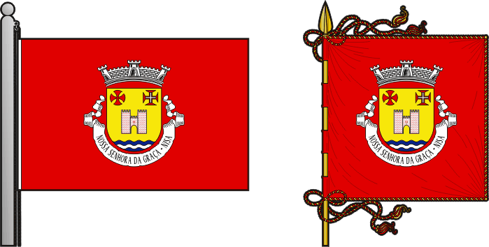 Bandeira e estandarte da antiga freguesia de Nossa Senhora da Graça - Nossa Senhora da Graça former civil parish, flag and banner