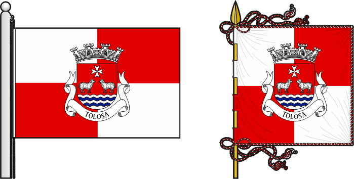 Bandeira e estandarte da freguesia de Tolosa - Tolosa civil parish, flag and banner