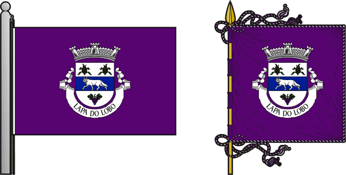 Bandeira e estandarte da freguesia de Lapa do Lobo - Lapa do Lobo civil parish, flag and banner