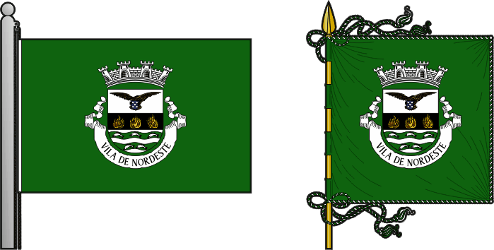 Bandeira e estandarte do Município de Nordeste - Nordeste municipal flag and banner Bandeira e estandarte do Município de Nordeste - Nordeste municipal flag and banner