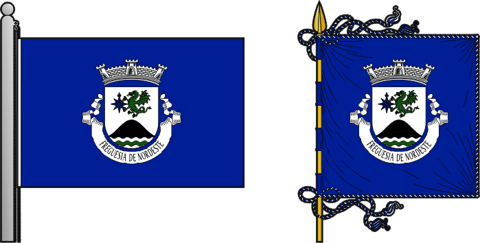 Bandeira e estandarte da freguesia de Nordeste - Nordeste civil parish, flag and banner