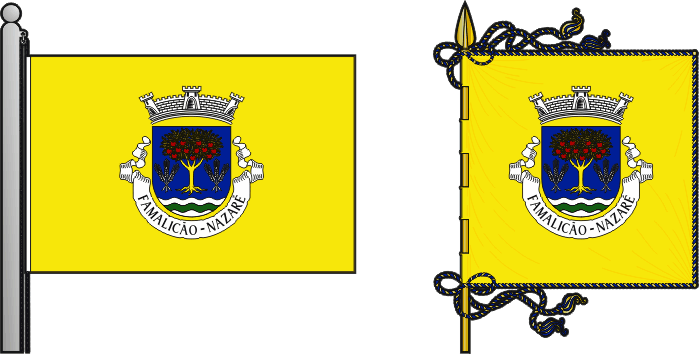Bandeira e estandarte da freguesia de Famalicão - Famalicão civil parish, flag and banner