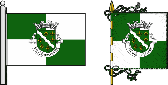 Bandeira e estandarte da freguesia de Valado dos Frades - Valado dos Frades civil parish, flag and banner