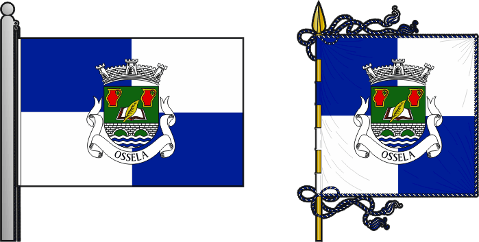 Bandeira e estandarte da freguesia de Ossela - Ossela civil parish, flag and banner Bandeira e estandarte da freguesia de Ossela - Ossela civil parish, flag and banner