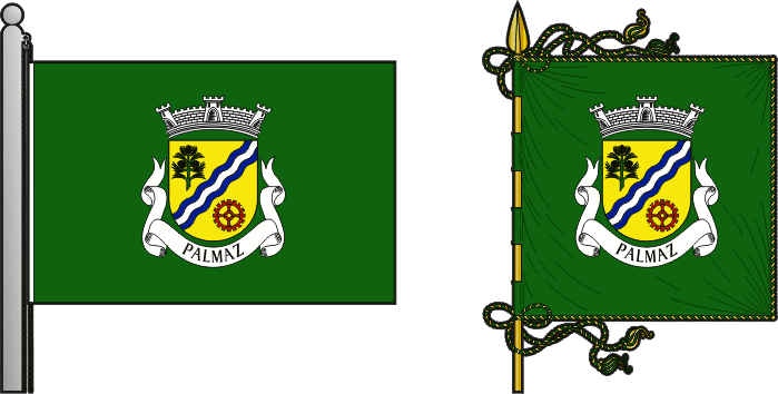 Bandeira e estandarte da antiga freguesia de Palmaz - Palmaz former civil parish, flag and banner Bandeira e estandarte da antiga freguesia de Palmaz - Palmaz former civil parish, flag and banner