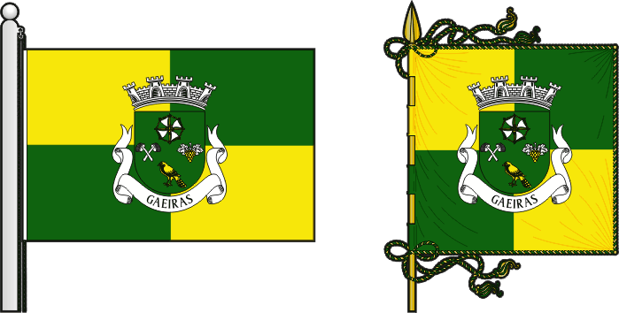 Bandeira e estandarte da freguesia de Gaeiras - Gaeiras civil parish, flag and banner Bandeira e estandarte da freguesia de Gaeiras - Gaeiras civil parish, flag and banner