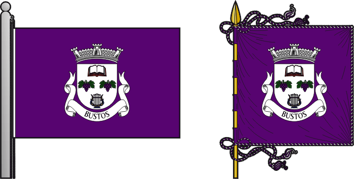 Bandeira e estandarte da antiga freguesia de Bustos - Bustos former civil parish, flag and banner Bandeira e estandarte da antiga freguesia de Bustos - Bustos former civil parish, flag and banner
