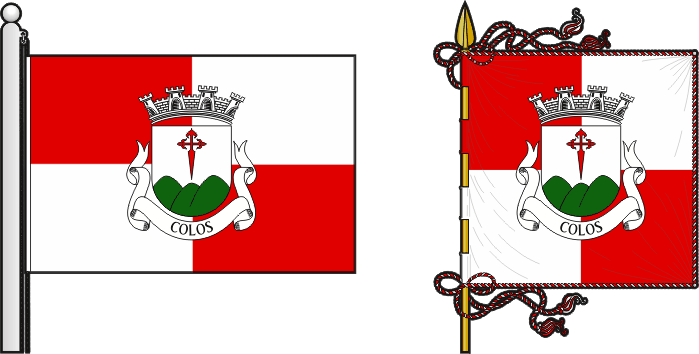 Bandeira e estandarte da freguesia de Colos - Colos civil parish, flag and banner