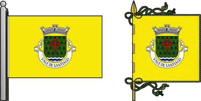 Bandeira e estandarte da freguesia de Vale de Santiago - Vale de Santiago civil parish, flag and banner