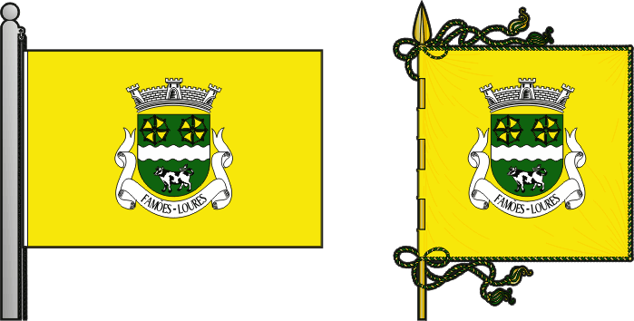 Bandeira e estandarte da antiga freguesia de Famões - Famões former civil parish, flag and banner