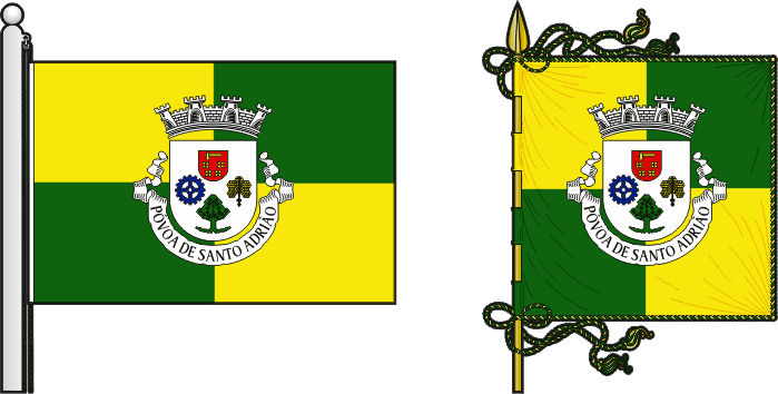 Bandeira e estandarte da antiga freguesia de Póvoa de Santo Adrião - Póvoa de Santo Adrião former civil parish, flag and banner