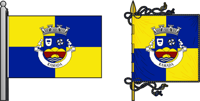 Bandeira e estandarte da antiga freguesia de Ramada - Ramada former civil parish, flag and banner