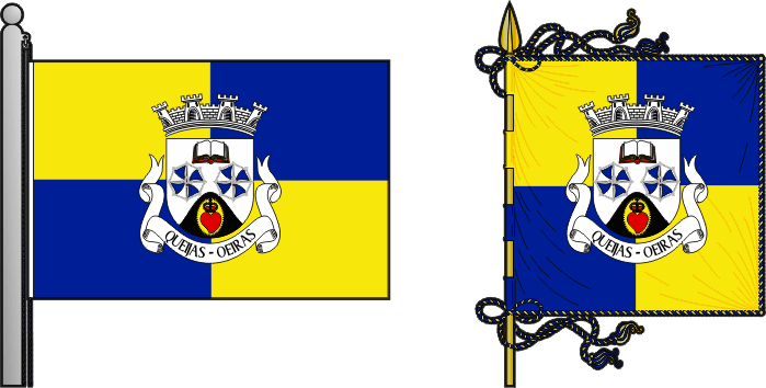 Bandeira e estandarte da antiga freguesia de Queijas - Queijas former civil parish, flag and banner Bandeira e estandarte da antiga freguesia de Queijas - Queijas former civil parish, flag and banner