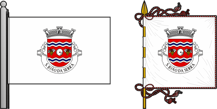 Bandeira e estandarte da freguesia de São João da Serra - São João da Serra civil parish, flag and banner