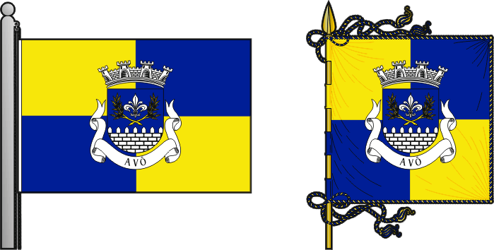 Bandeira e estandarte da freguesia de Avô - Avô civil parish, flag and banner