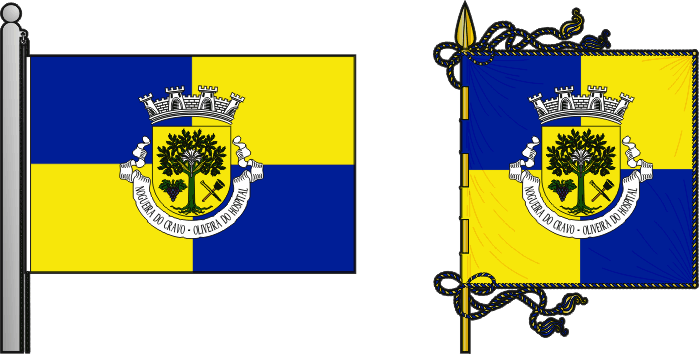 Bandeira e estandarte da freguesia de Nogueira do Cravo - Nogueira do Cravo civil parish, flag and banner Bandeira e estandarte da freguesia de Nogueira do Cravo - Nogueira do Cravo civil parish, flag and banner