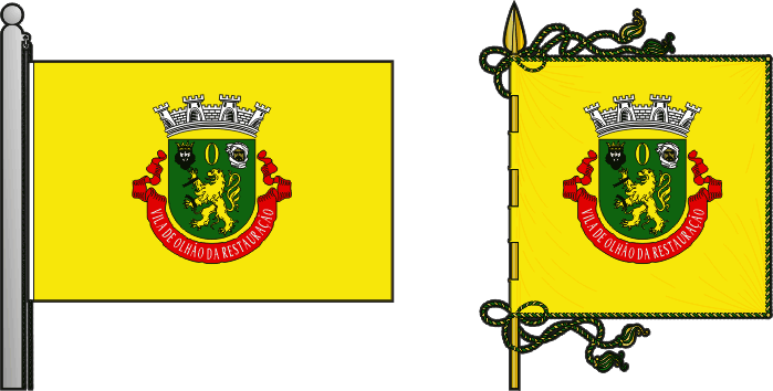 Bandeira e estandarte do município de Olhão - Olhão municipal flag and banner Bandeira e estandarte do município de Olhão - Olhão municipal flag and banner
