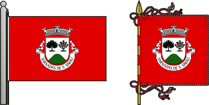 Bandeira e estandarte da freguesia de Sarnadas de São Simão - Sarnadas de São Simão civil parish, flag and banner Bandeira e estandarte da freguesia de Sarnadas de São Simão - Sarnadas de São Simão civil parish, flag and banner