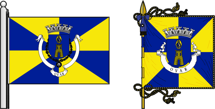 Bandeira e estandarte do Município de Ovar - Ovar municipal flag and banner Bandeira e estandarte do Município de Ovar - Ovar municipal flag and banner