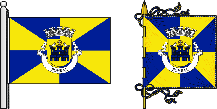 Bandeira e estandarte do Município de Pombal - Pombal municipal flag and banner Bandeira e estandarte do Município de Pombal - Pombal municipal flag and banner