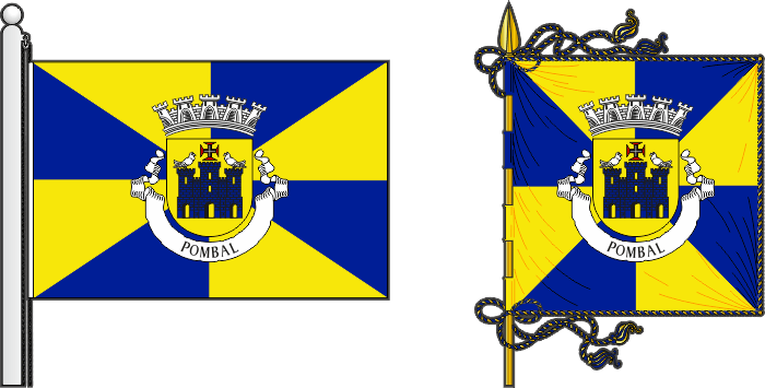 Bandeira e estandarte do Município de Pombal - Pombal municipal flag and banner Bandeira e estandarte do Município de Pombal - Pombal municipal flag and banner