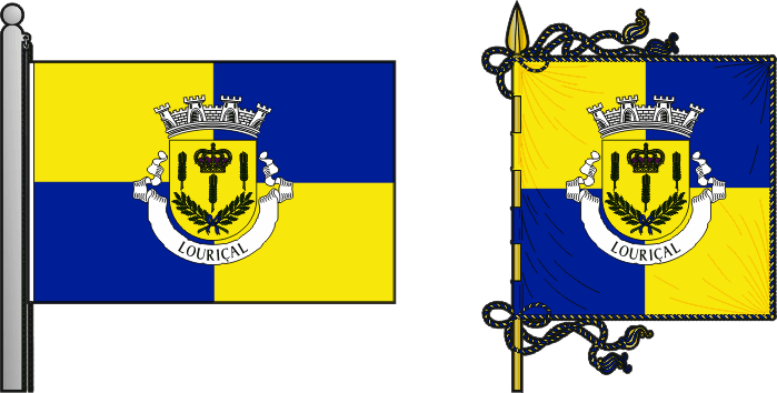 Bandeira e estandarte da freguesia de Louriçal - Louriçal civil parish, flag and banner Bandeira e estandarte da freguesia de Louriçal - Louriçal civil parish, flag and banner
