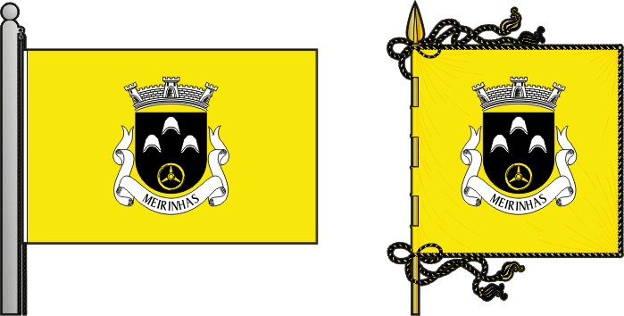 Bandeira e estandarte da freguesia de Meirinhas - Meirinhas civil parish, flag and banner