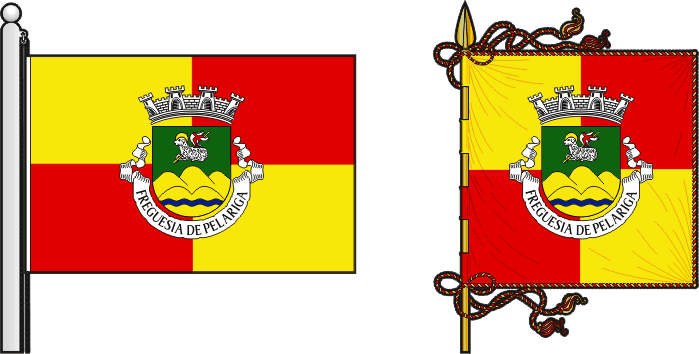 Bandeira e estandarte da freguesia de Pelariga - Pelariga civil parish, flag and banner Bandeira e estandarte da freguesia de Pelariga - Pelariga civil parish, flag and banner