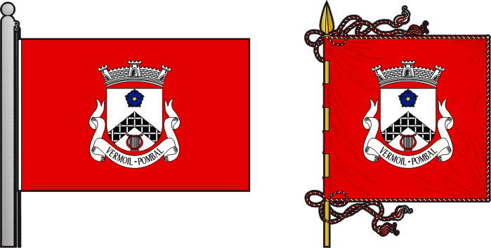 Bandeira e estandarte da freguesia de Vermoil - Vermoil civil parish, flag and banner